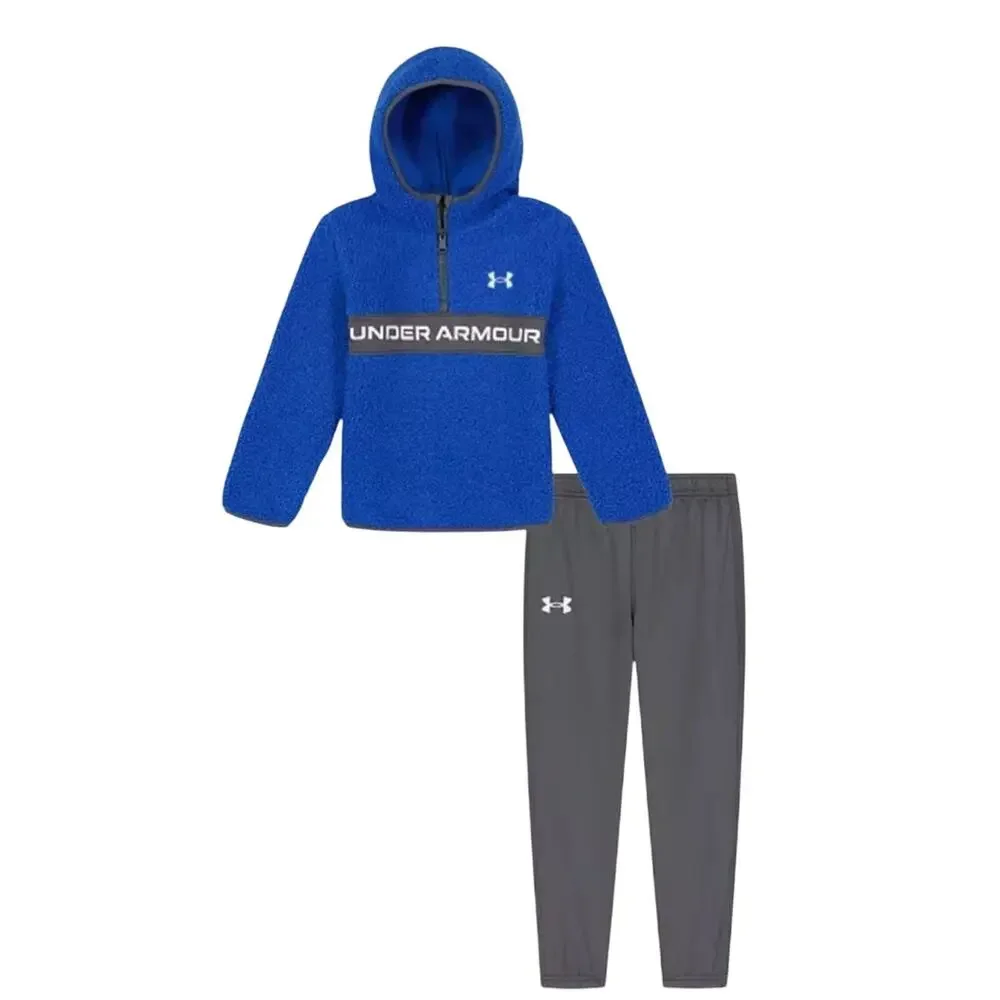 UNDER ARMOUR Boys Indispensable Sherpa Hoodie and Joggers Set 4T